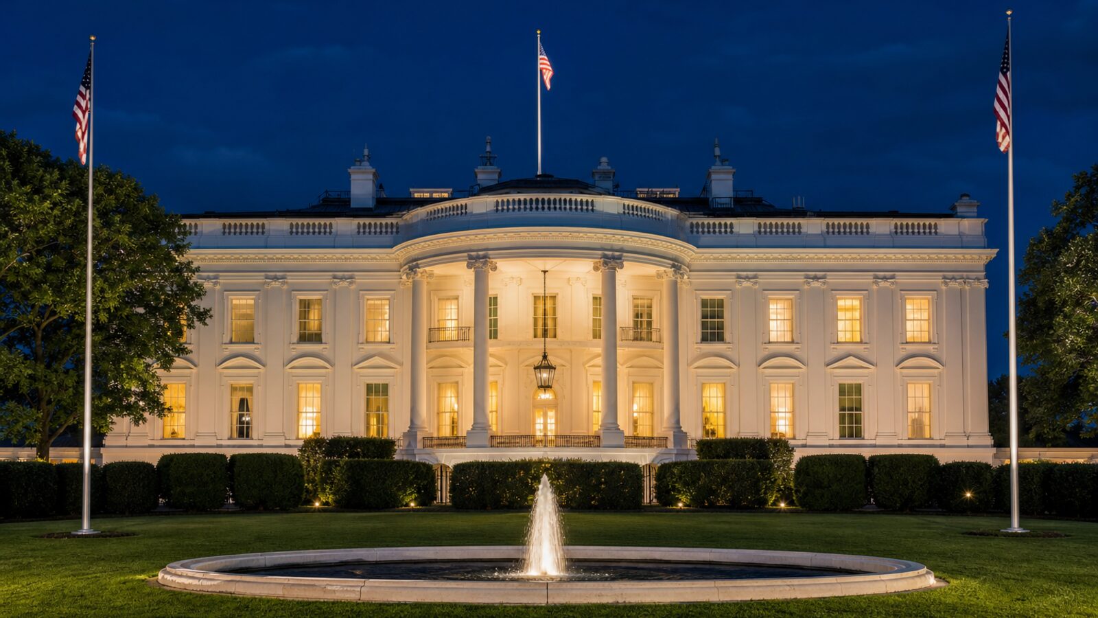 The White House at dusk